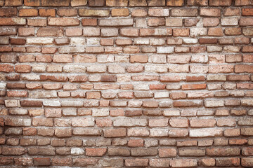 Old weathered  brick wall texture background