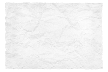 Blank white crumpled  paper poster texture isolated on white background with clipping path include for design usage purpose.