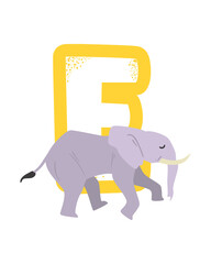 letter E and elephant