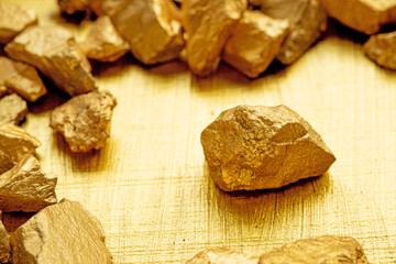 lump of gold ore from gold mine texture background