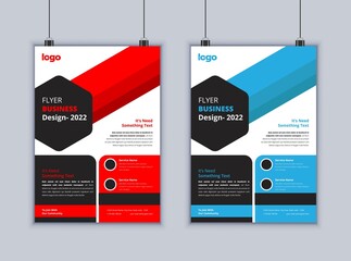 Flyer Business Design Vector Template. Corporate Business Template. Business Brochure. Leaflets A4 Template. Flyer 2 Page Flyer.