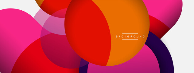 Obraz premium Circle and round shapes abstract background. Vector illustration for wallpaper banner background or landing page
