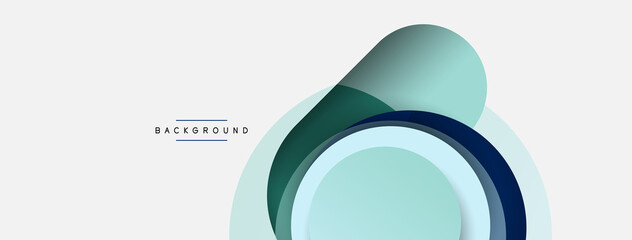 Vector round shapes circles minimal geometric background. Vector illustration for wallpaper banner background or landing page