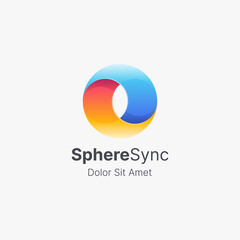 Colorful sphere logo with smooth gradient