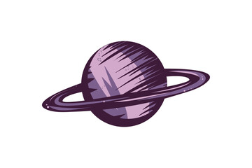 purple saturn illustration