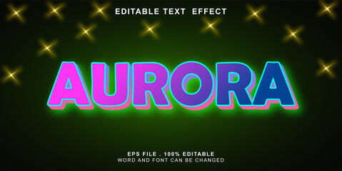 text effect editable aurora