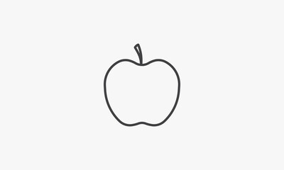 line icon fruit apple isolated on white background.