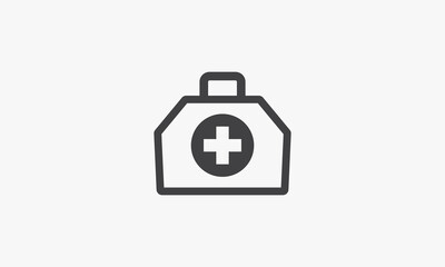 line icon medical bag isolated on white background.