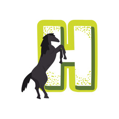 letter H with horse