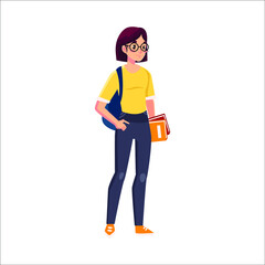 student female character collage university