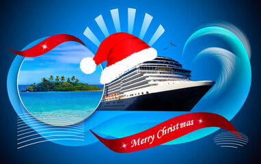 Christmas cruise and travel vacation concept