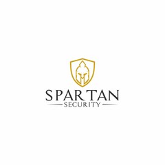 spartan security logo and vector design helmet and head

