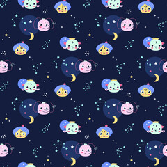 Naklejka premium Zodiac Horoscope Astrology Seamless Pattern