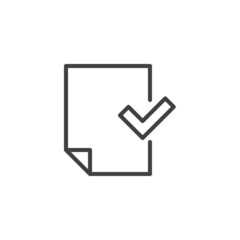 Confirmed document file line icon