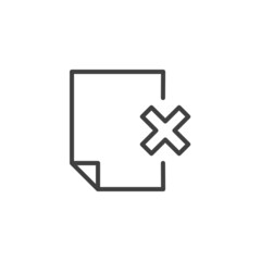 Obraz premium Delete file document line icon