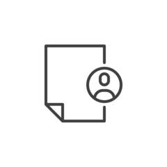 Profile document line icon