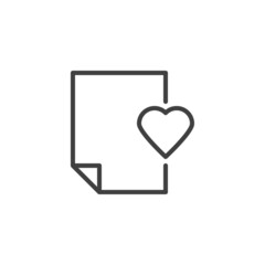 Document file with heart line icon