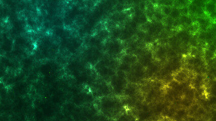 Green ember flames effect on lava ground background