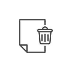 Delete document file line icon