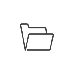 Open folder file line icon