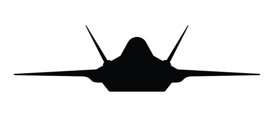 Military attack aircraft silhouette vector on white background, military vehicle technology, set of air force weapon in black and white.