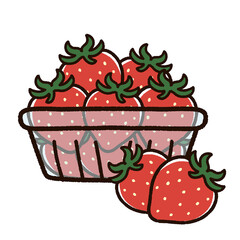 パックに入った山盛りのイチゴ