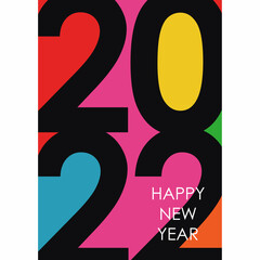 2022 Happy New Year Modern concept color block template logo icon sign Christmas poster banner cover brochure layout design style Fashion print clothes apparel greeting invitation card flyer pin up ad