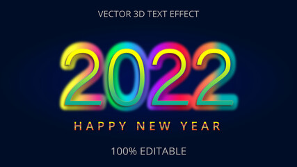 2022 Colorful 3d text effect design 