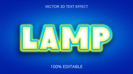 Naklejka na ściany i meble Lamp 3d text effect design 