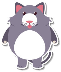 Chubby cat animal cartoon sticker