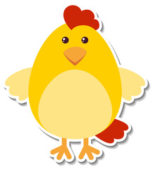 Chubby chicken animal crtoon sticker