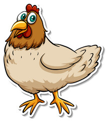 Chicken farm animal cartoon sticker