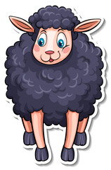 Black sheep farm animal cartoon sticker