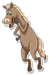 Horse animal cartoon sticker