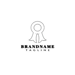 creative cockade with ribbon logo cartoon icon design template black isolated vector concept