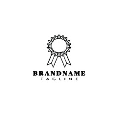 creative cockade with ribbon logo cartoon icon design template simple isolated vector illustration
