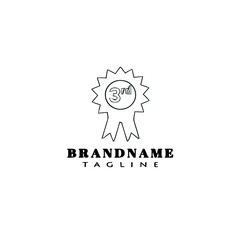 cockade with ribbon logo cartoon icon design template black isolated unique illustration
