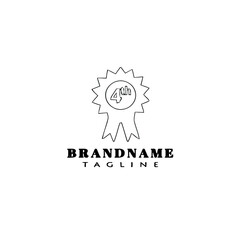 cockade with ribbon logo cartoon icon design template black isolated vector unique