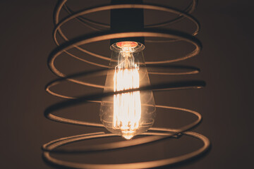 Fototapeta na wymiar lamp in vintage style. incandescent retro lamp.