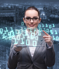 Woman in data management concept with tablet