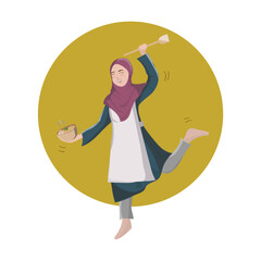 moslem woman cooking