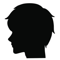 Silhouette of man head in profile from side. Vector illustration for avatar or internet