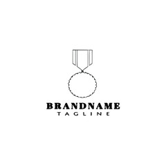 creative cockade with ribbon logo cartoon icon design template black symbol vector illustration