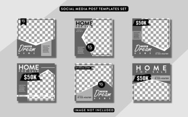 home sale or rent social media post template set