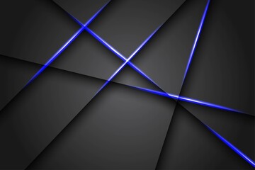 Abstract blue light line on dark grey on blank space design modern luxury futuristic technology background. eps10 vector