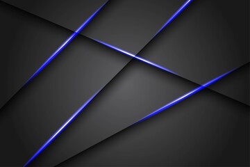 Abstract blue light line on dark grey on blank space design modern luxury futuristic technology background. eps10 vector