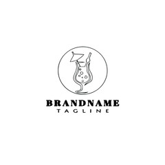 cocktail cartoon logo icon creative template black isolated vector illustration