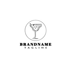 cocktail cartoon logo icon design creative black isolated vector illustration