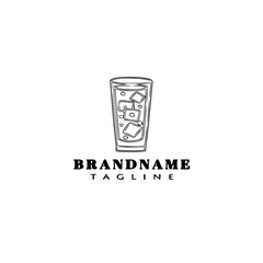 cocktail cartoon logo icon design template simple isolated vector illustration