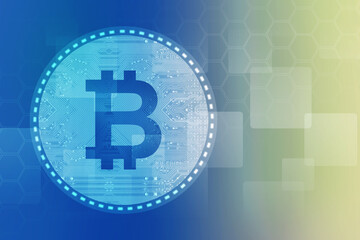2d rendering bitcoin sign currency